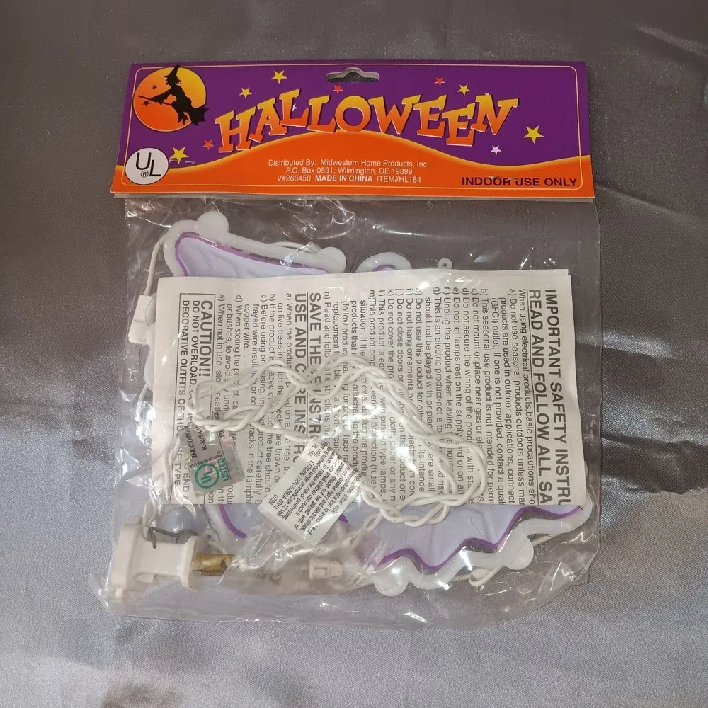 VTG Halloween Light Up Decor Set 3 Pc Ghost Bat String Lights‎ 1990s